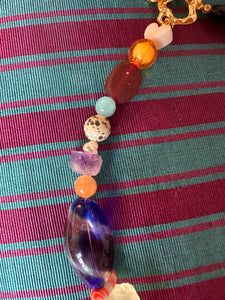 The one with the happy cloud and the silver and agate pendant